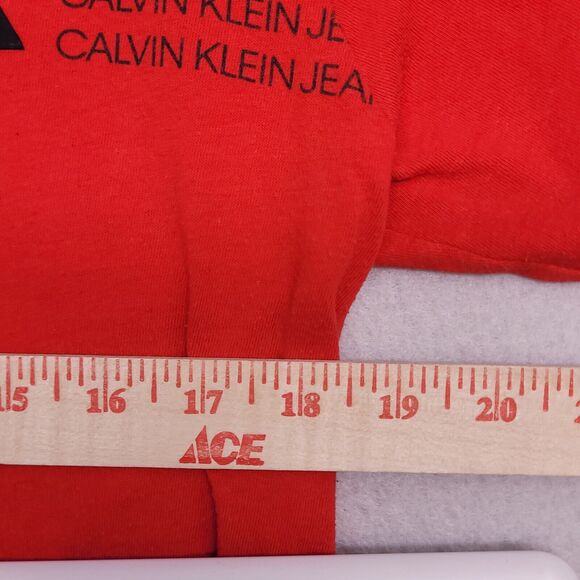 Calvin Klein Graphic Short Sleeve T-Shirt Womens Size Extra Large XL Red - Picture 9 of 12